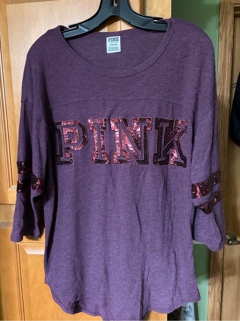 PINK Victoria's Secret Deep Plum Crewneck Tee
